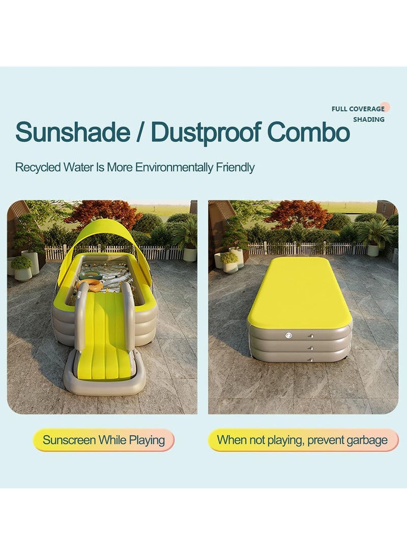 LIMOS Inflatable Swimming Pool Play Center with Removeable Slide and Sun Shade PVC Material - Image 3