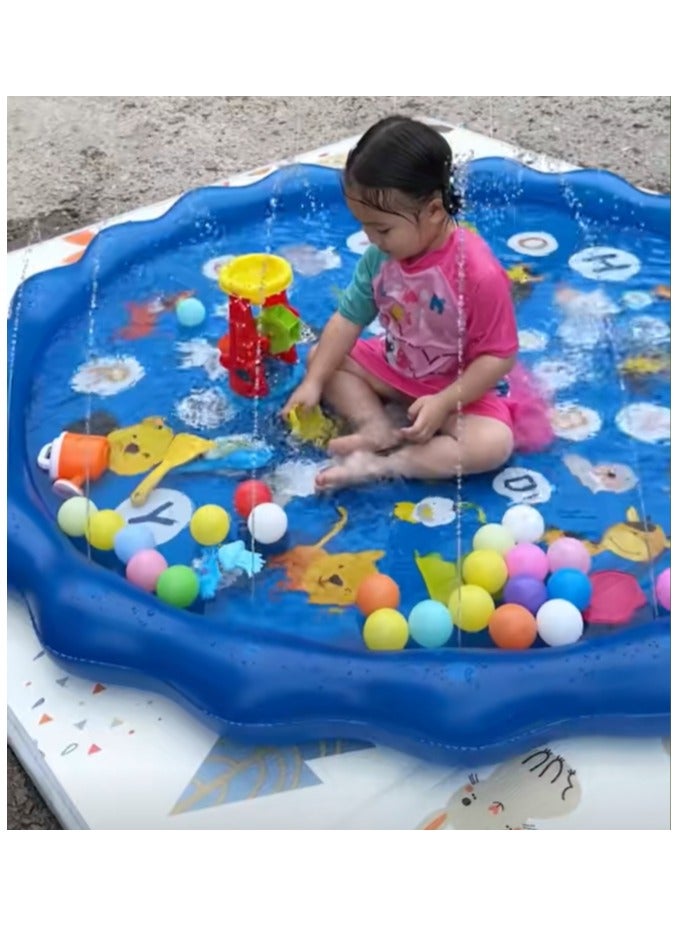 Etertoyle Splash Pad Sprinkler Play Mat Summer Outdoor Inflatable Shallow Water Wading Pool Toys for Kids - Image 2