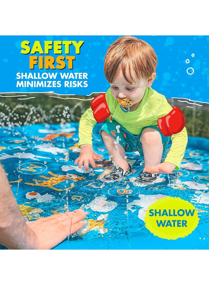 Etertoyle Splash Pad Sprinkler Play Mat Summer Outdoor Inflatable Shallow Water Wading Pool Toys for Kids - Image 5