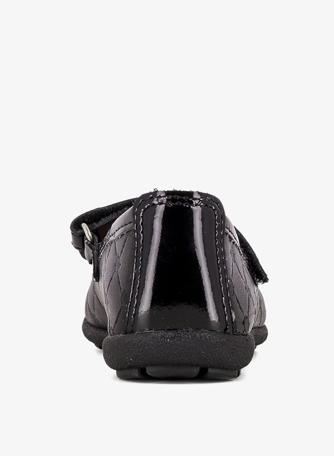 Pablosky Girls Bow Accent Leather School Shoes with Hook and Loop Closure  - Image 3