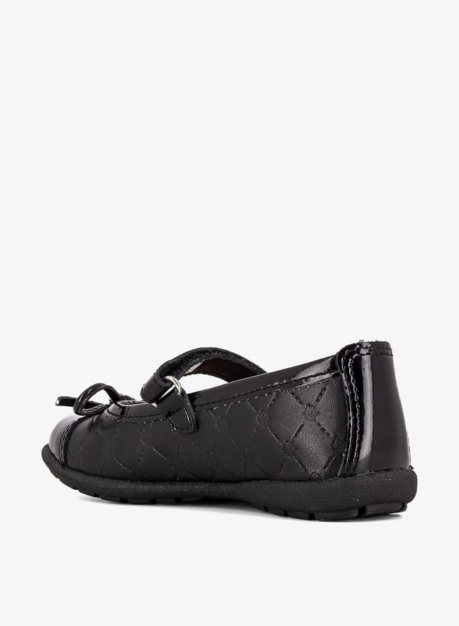 Pablosky Girls Bow Accent Leather School Shoes with Hook and Loop Closure  - Image 4