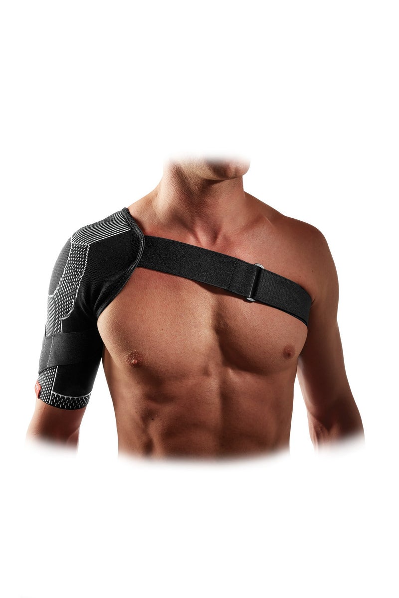 McDavid Shoulder Wrap 4Way Elastic Shoulder Wrap for Adults Sprains Injuries Support Fits Left or Right Shoulder