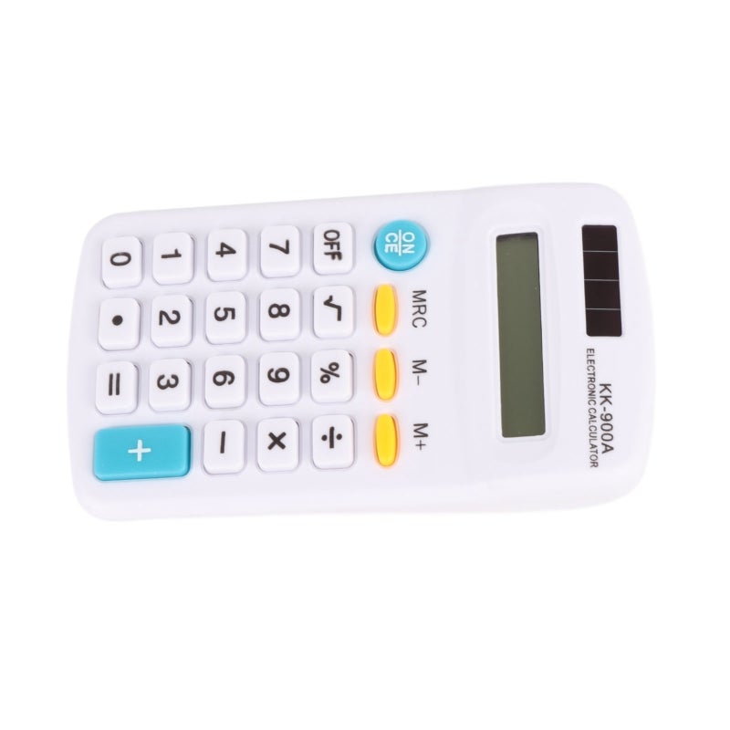 Mini Handheld Calculator: 8 Digit White LCD Display - Dual Power Portable ABS Material for Office School Home Business - Image 3