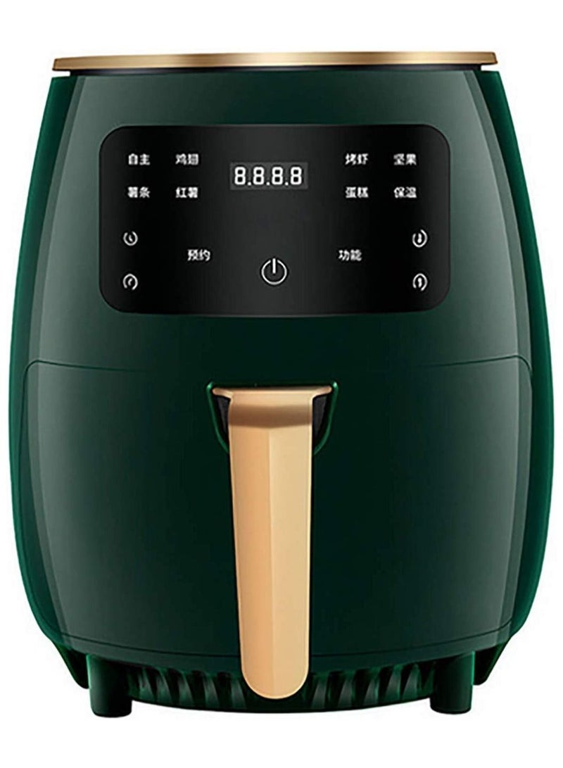 SILVER CREST Intelligent 6L Large Capacity Electric Oil Free Air Fryers French Fries Cooker Nonstick Deep Air Fryer With Timer Green - Image 1