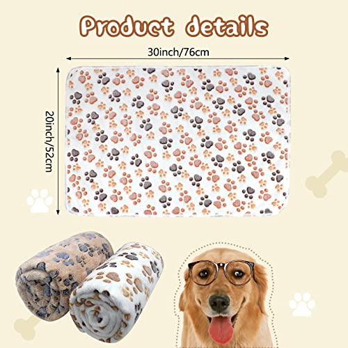 YUEPET Waterproof Dog Blankets 2 Pack Washable Dog Blankets for Bed Couch Sofa Protector Fleece Flannel Puppy Blanket Soft Plush Reversible Throw Blanket for Small Dog Puppy Cat 3020WhiteCoffee - Image 3
