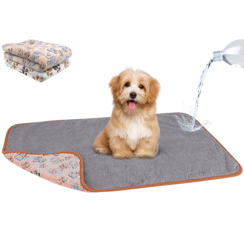 YUEPET Waterproof Dog Blankets 2 Pack Washable Dog Blankets for Bed Couch Sofa Protector Fleece Flannel Puppy Blanket Soft Plush Reversible Throw Blanket for Small Dog Puppy Cat 3020WhiteCoffee - Image 2