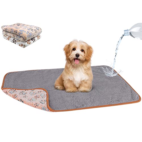 YUEPET Waterproof Dog Blankets 2 Pack Washable Dog Blankets for Bed Couch Sofa Protector Fleece Flannel Puppy Blanket Soft Plush Reversible Throw Blanket for Small Dog Puppy Cat 3020WhiteCoffee - Image 1