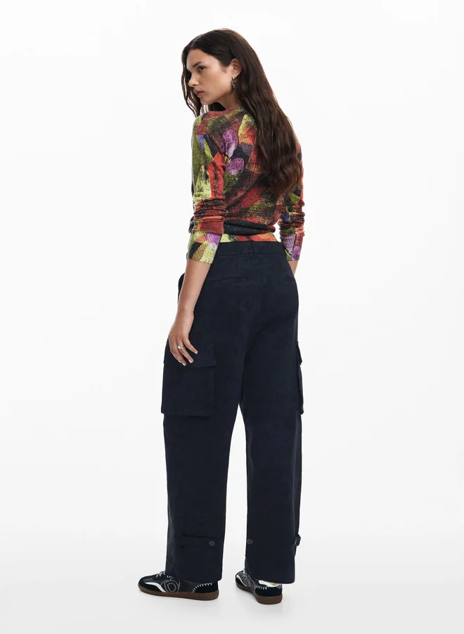 DESIGUAL Cargo Pants With M. Christian Lacroix Print