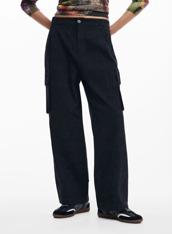DESIGUAL Cargo Pants With M. Christian Lacroix Print