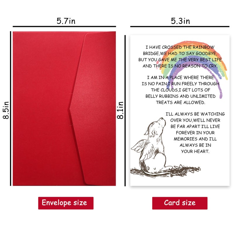 Bewoow Sympathy Card for Loss of Pet Dog, Pet Loss Cards,Rainbow Bridge Condolence Card, Bereavement Card for Dog Owner, Doggy Bereavement Cards for Family Friends Husband Wife - Image 2