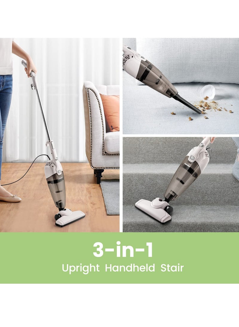 كومفي مكنسة كهربائية 2 في 1 محمولة باليد بطول 5 أمتار خفيفة الوزن وقوية 600 وات 16000 باسكال شفط سعة 0.5 لتر نظام ترشيح مركزي ممتاز للسيارة والمنزل والمطبخ والشعر - أبيض - Image 2