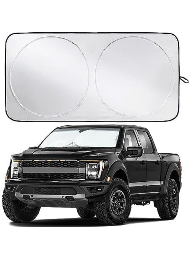 GGEROU - Front Windshield Sun Shade,Thicken 5-Layer UV Reflector Accordion Folding Auto Front Window Sunshade Visor Shield Cover 167*95cm - Image 1