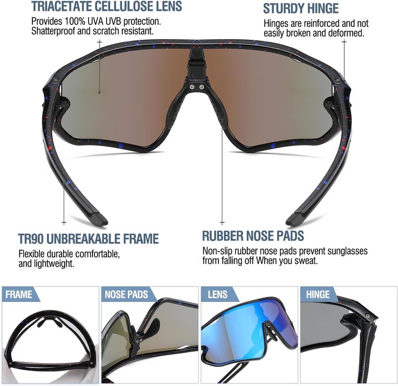 Duco Kids Sunglasses Polarized UV Protection 400 - Kids Sports Sunglasses Boys with Lightweight TR90 Frame - Youth Baseball and Cycling Sun Glasses for Boys & Girls - DK268 - Image 4