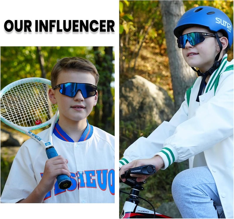 Duco Kids Sunglasses Polarized UV Protection 400 - Kids Sports Sunglasses Boys with Lightweight TR90 Frame - Youth Baseball and Cycling Sun Glasses for Boys & Girls - DK268 - Image 2