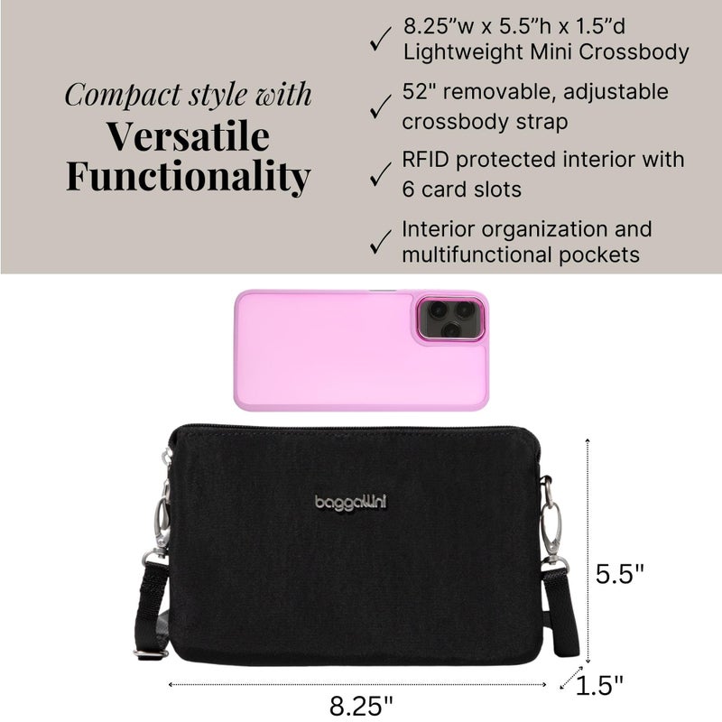 Baggallini The Only Mini Bag - 8.25"x 5.5" Lightweight Small Wristlet Crossbody Bag - Image 4