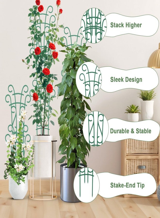 Qaobo 6 Pack Indoor Plant Trellis for Potted Plants, Stackable Garden Trellis for Climbing Plants Outdoor, Small Trellis for Houseplants Rose Hoya Pothos Plant Climber Support - Image 3