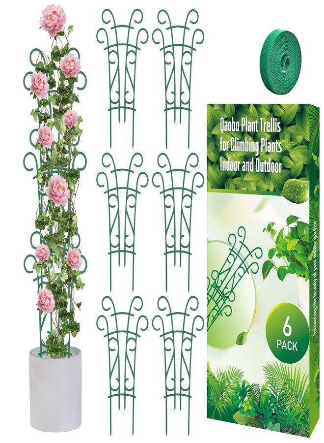 Qaobo 6 Pack Indoor Plant Trellis for Potted Plants, Stackable Garden Trellis for Climbing Plants Outdoor, Small Trellis for Houseplants Rose Hoya Pothos Plant Climber Support - Image 1