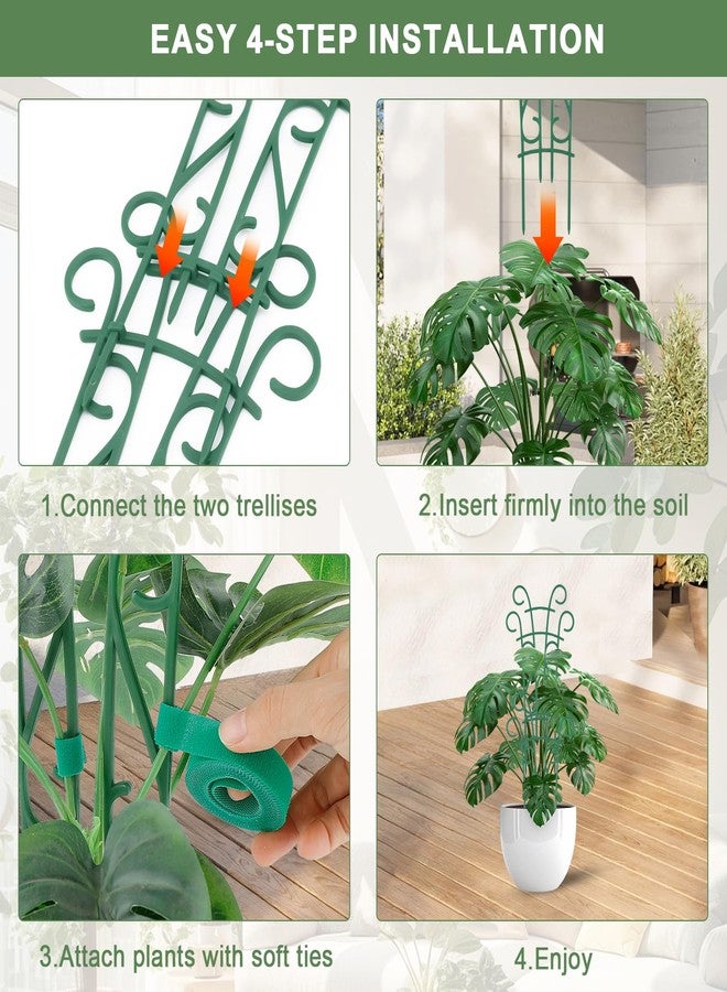 Qaobo 6 Pack Indoor Plant Trellis for Potted Plants, Stackable Garden Trellis for Climbing Plants Outdoor, Small Trellis for Houseplants Rose Hoya Pothos Plant Climber Support - Image 5