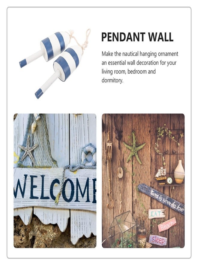UKCOCO Mediterranean Nautical Wooden Wall Float - Vintage Hanging Ocean Decor for Home, Coastal Beach House, or Bathroom, Rustic Marine Style - Image 2