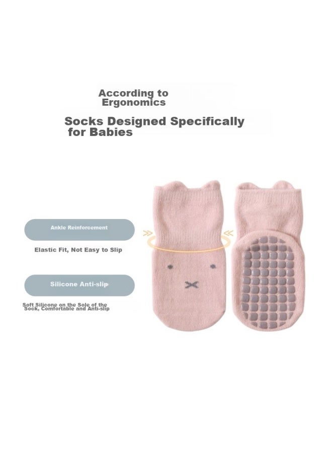 Lovebox Aibaoshi Baby Socks, Autumn And Winter, Toddler Walking Floor Socks, Non-slip, Insulating Foot Covers, Children's Early Education Socks, 3 Pairs, M Size, S242 - Image 1