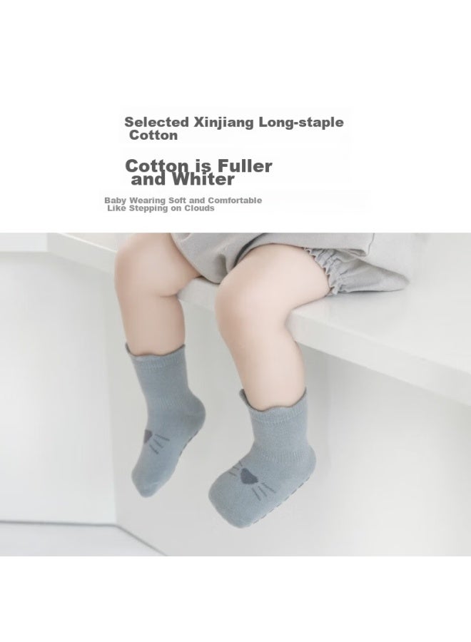 Lovebox Aibaoshi Baby Socks, Autumn And Winter, Toddler Walking Floor Socks, Non-slip, Insulating Foot Covers, Children's Early Education Socks, 3 Pairs, M Size, S242 - Image 2