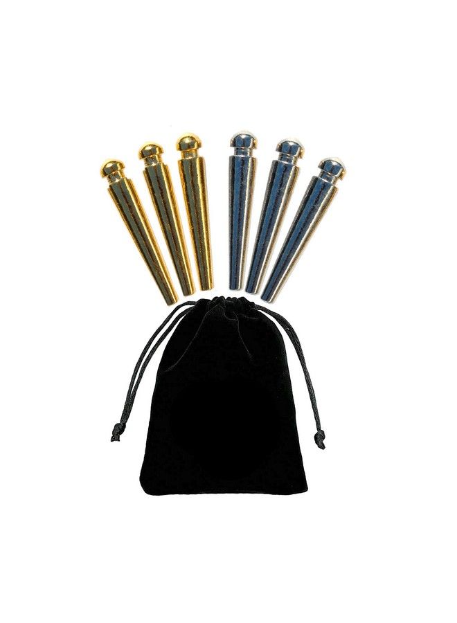 Wood Expressions We Games Premium Easy Grip Cribbage Pegs With A Tapered Design & Velvet Pouch Set Of 6 (3 Gold & 3 Silver)  - Image 2