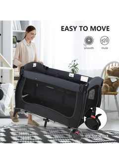 Piccasio Baby Bed, Foldable Baby Bedside Sleeper & Playard, 5 in 1 Baby Bassinet & Crib, Travel Nursery Center With Toys & Music Box,Baby cot & Playpen Newborn Diaper Changing Table  - Image 4