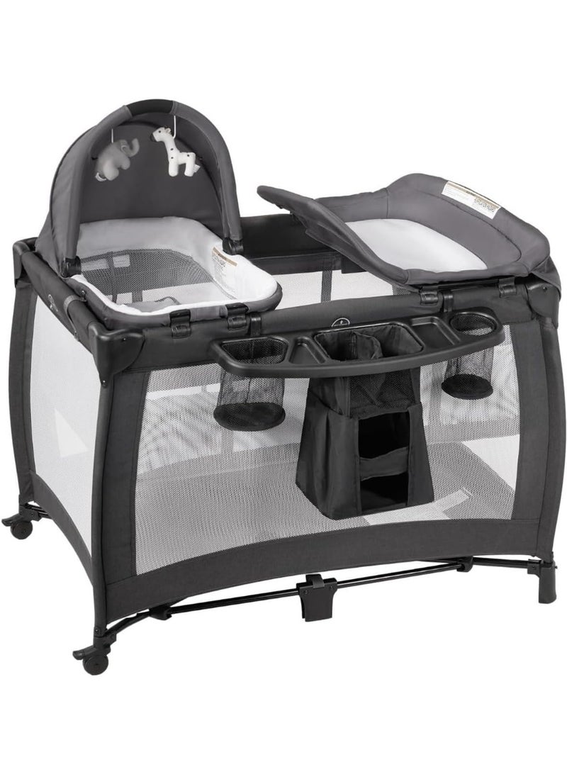 Piccasio Baby Bed, Foldable Baby Bedside Sleeper & Playard, 5 in 1 Baby Bassinet & Crib, Travel Nursery Center With Toys & Music Box,Baby cot & Playpen Newborn Diaper Changing Table - Image 1