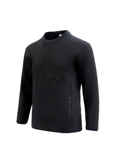 Generic Unisex Autumn Round Neck Sweatshirt Loose Casual Sportswear Black 