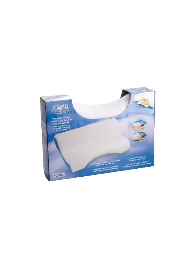 Contour High Grade Velour Crescent Cutout Design Memory Foam Cloud Pillow White 5 x 19.5 x 13 inch 13-100R  - Image 1
