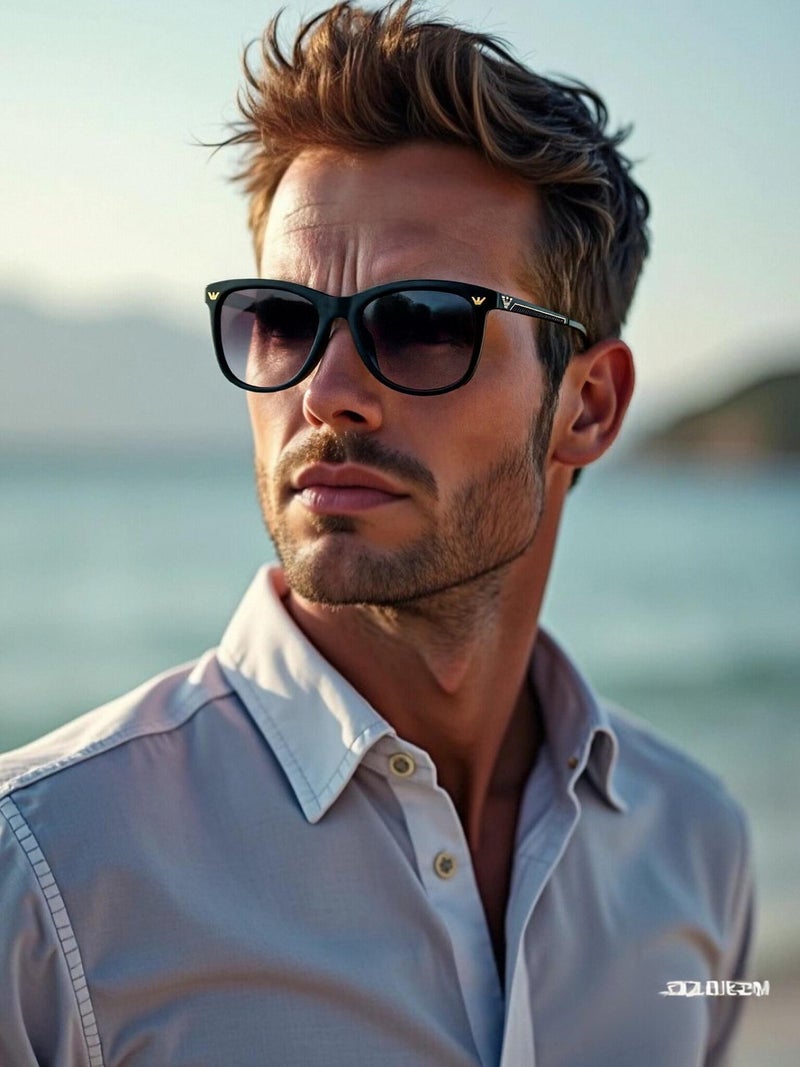 Armani Men's Ea643 Classic Design Sunglasses Black Frame Gradient Lenses - Image 4