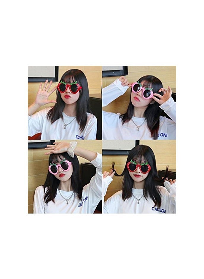 Excefore Party Sunglasses, 8 Pcs Fruit Eyeglasses, Adult Kids Funny Sunglasses Dress Props for Hawaiian Beach Luau Theme Party Supplies - Image 5