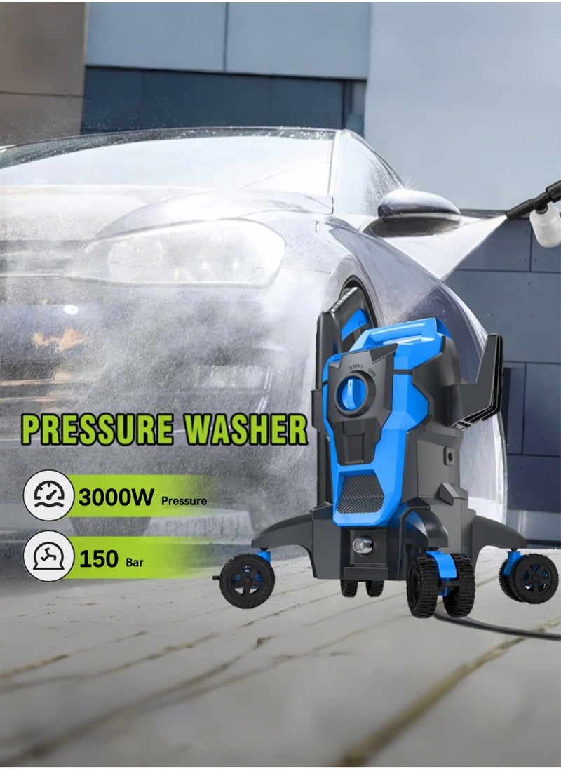 Jourvent 3000W Electric Pressure Washer, 2500 Max PSI 2.4 Max GPM with Anti-Tipping Technology, Pro-Style Steel Wand, 5-Nozzle Set, for Cars/Fences/Driveways/Home/Patios  - Image 2