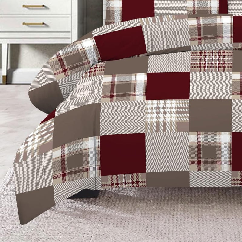 Amali  6-Piece Fitted Bed Sheet Set – Polycotton | Includes Duvet Cover, Fitted Sheet (35cm Deep Pocket for 12–14" Mattress), 2 Pillowcases & 2 Oxford Pillowcases (Queen (160x200) cm) - Image 4