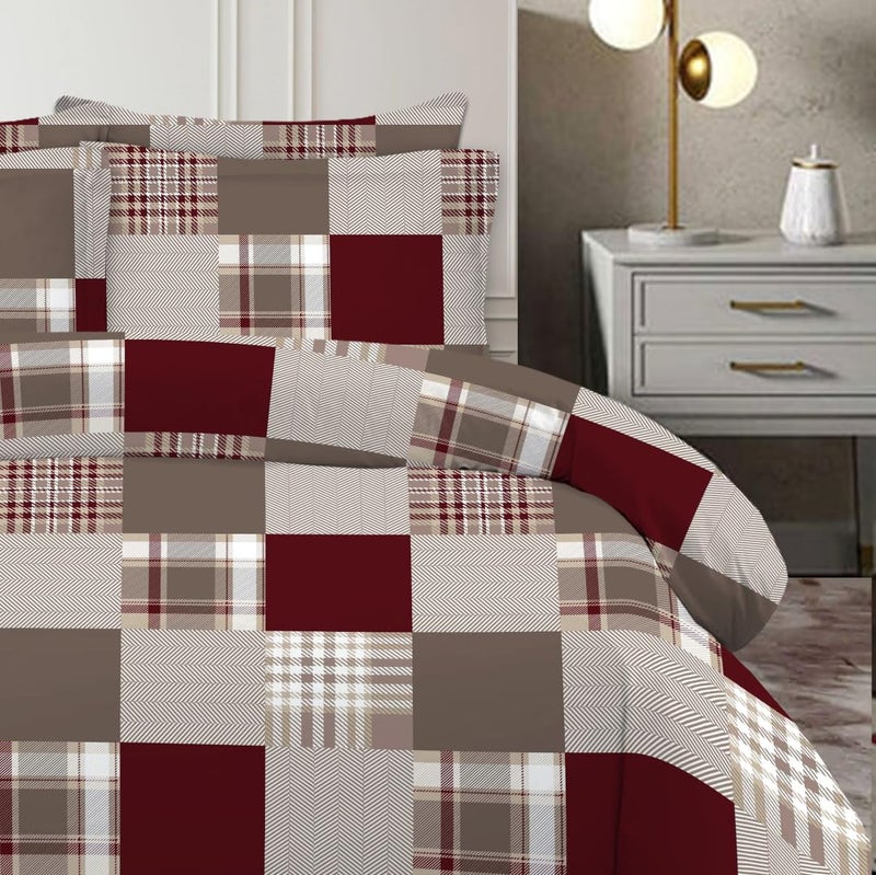 Amali  6-Piece Fitted Bed Sheet Set – Polycotton | Includes Duvet Cover, Fitted Sheet (35cm Deep Pocket for 12–14" Mattress), 2 Pillowcases & 2 Oxford Pillowcases (Queen (160x200) cm) - Image 3