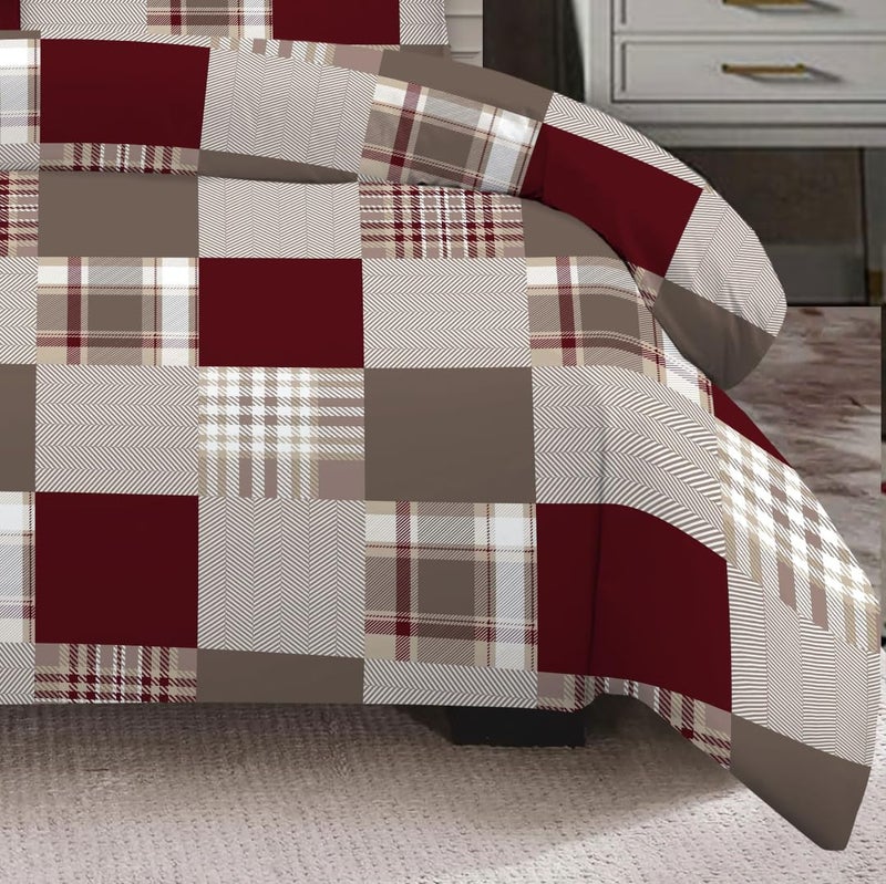 Amali  6-Piece Fitted Bed Sheet Set – Polycotton | Includes Duvet Cover, Fitted Sheet (35cm Deep Pocket for 12–14" Mattress), 2 Pillowcases & 2 Oxford Pillowcases (Queen (160x200) cm) - Image 2