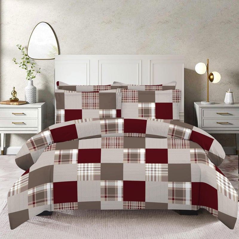 Amali  6-Piece Fitted Bed Sheet Set – Polycotton | Includes Duvet Cover, Fitted Sheet (35cm Deep Pocket for 12–14" Mattress), 2 Pillowcases & 2 Oxford Pillowcases (Queen (160x200) cm) - Image 1