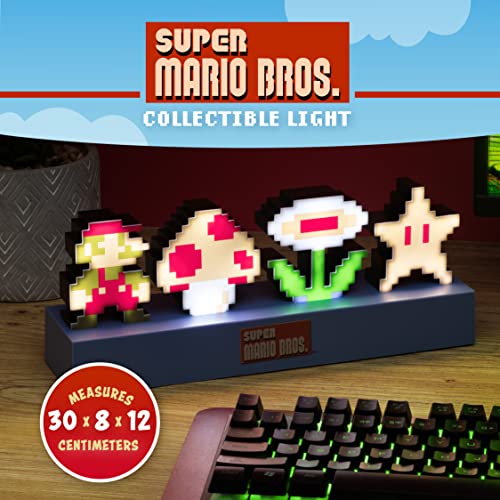 Paladone Super Mario Bros Icons Light, Sound Reactive Mode, Decorative Light Up Super Mario Figure Bedroom Accessories & Decor - Image 3