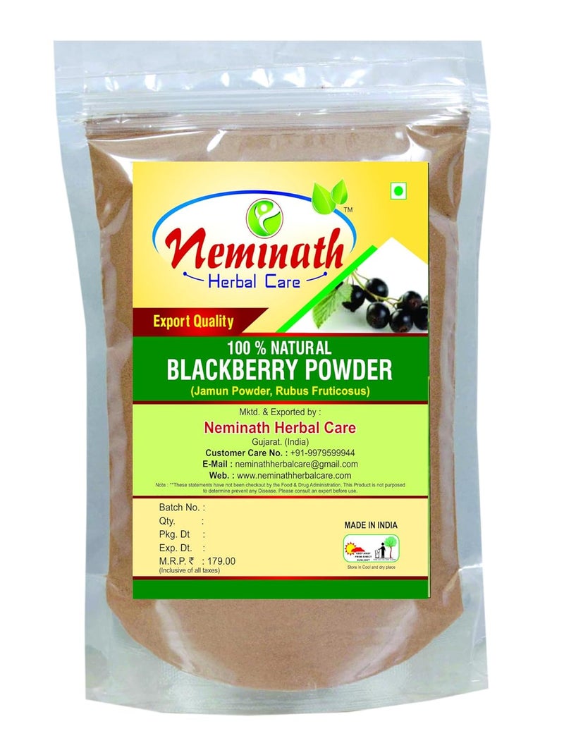 Neminath Herbal Care 100 Natural Blackberry Seeds Jamun PowderRubus Fruticosus Powder 100Grams