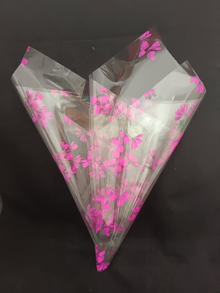 3A Featuretail 20 In x 25 In Floral Printed Transparent Cellophane Sheets For Gift Wrap, Baskets Hamper Packing, Flowers Wrapping (Pack of 25) (Mixed Floral Print) - Image 2