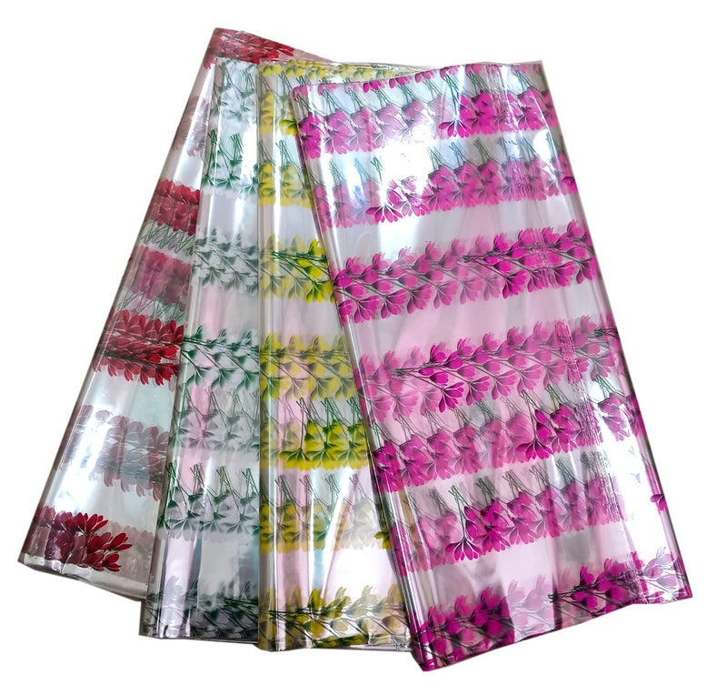 3A Featuretail 20 In x 25 In Floral Printed Transparent Cellophane Sheets For Gift Wrap, Baskets Hamper Packing, Flowers Wrapping (Pack of 25) (Mixed Floral Print) - Image 5