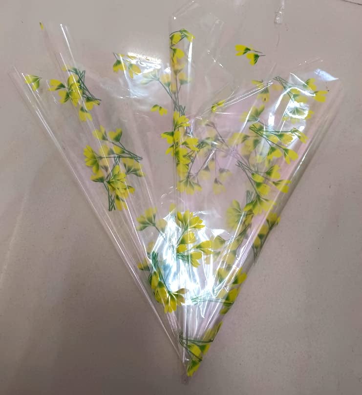 3A Featuretail 20 In x 25 In Floral Printed Transparent Cellophane Sheets For Gift Wrap, Baskets Hamper Packing, Flowers Wrapping (Pack of 25) (Mixed Floral Print) - Image 3