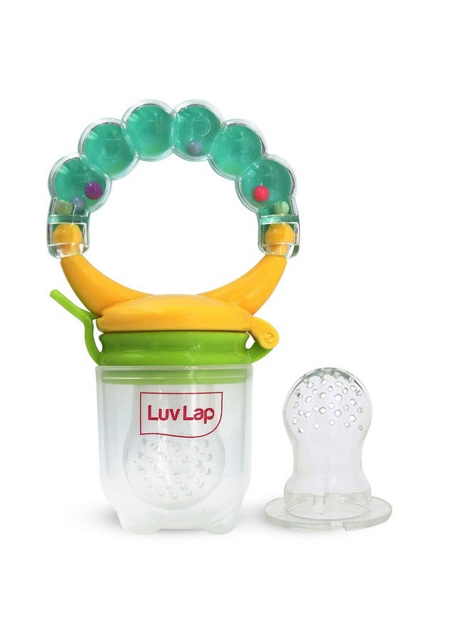 Luvlap مغذي/مصاص سيليكوني للأطعمة/الفواكه مع شبكة إضافية، مصاصة/مغذي ناعم، عضاضة للرضع، أخضر لؤلؤي، خالي من BPA - Image 1