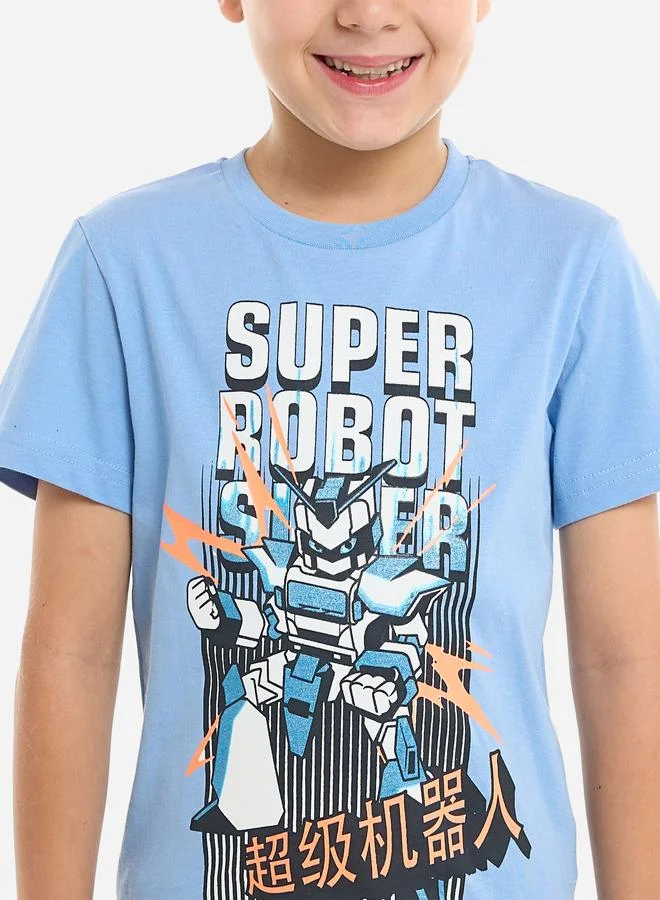 victor and jane Victor And Jane Boys Robot Graphic T-Shirt and Shorts Set