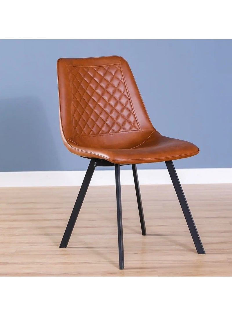 DANUBE HOME Gideon Set Of 2 Dining Chair Strong and Sturdy Kitchen Dining Chairs Modern Design Furniture For Home Living Room Dining Room L 49 x W 43 x H 86 cm-Natural Oak / Brown - Image 1