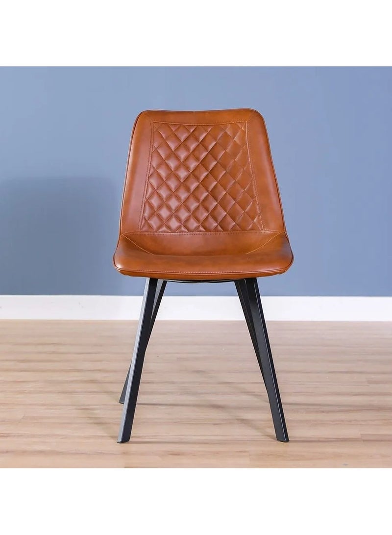 DANUBE HOME Gideon Set Of 2 Dining Chair Strong and Sturdy Kitchen Dining Chairs Modern Design Furniture For Home Living Room Dining Room L 49 x W 43 x H 86 cm-Natural Oak / Brown - Image 3