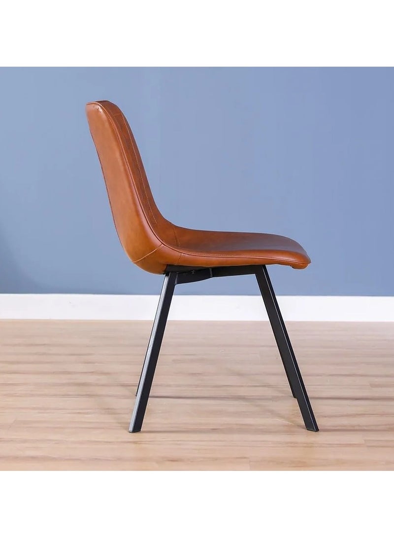 DANUBE HOME Gideon Set Of 2 Dining Chair Strong and Sturdy Kitchen Dining Chairs Modern Design Furniture For Home Living Room Dining Room L 49 x W 43 x H 86 cm-Natural Oak / Brown - Image 4