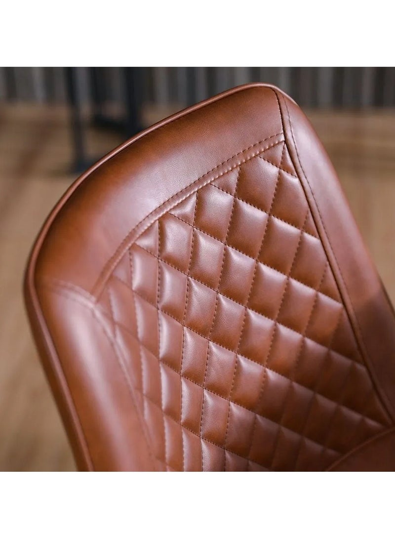 DANUBE HOME Gideon Set Of 2 Dining Chair Strong and Sturdy Kitchen Dining Chairs Modern Design Furniture For Home Living Room Dining Room L 49 x W 43 x H 86 cm-Natural Oak / Brown - Image 5