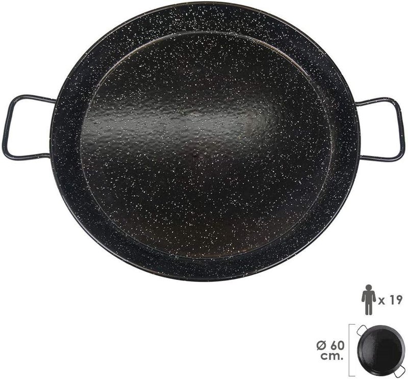 Garcima La Ideal Enamelled Steel Paella Pan, Black, 60 cm - Image 2