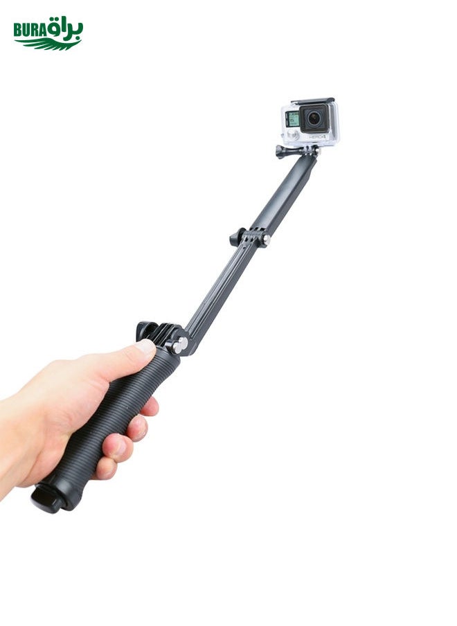 3-Way Multi Function Extendable Monopod Tripod Folding Rotating Arm Camera Handle for GoPro, Insta360, DJI and Other Action Cameras
